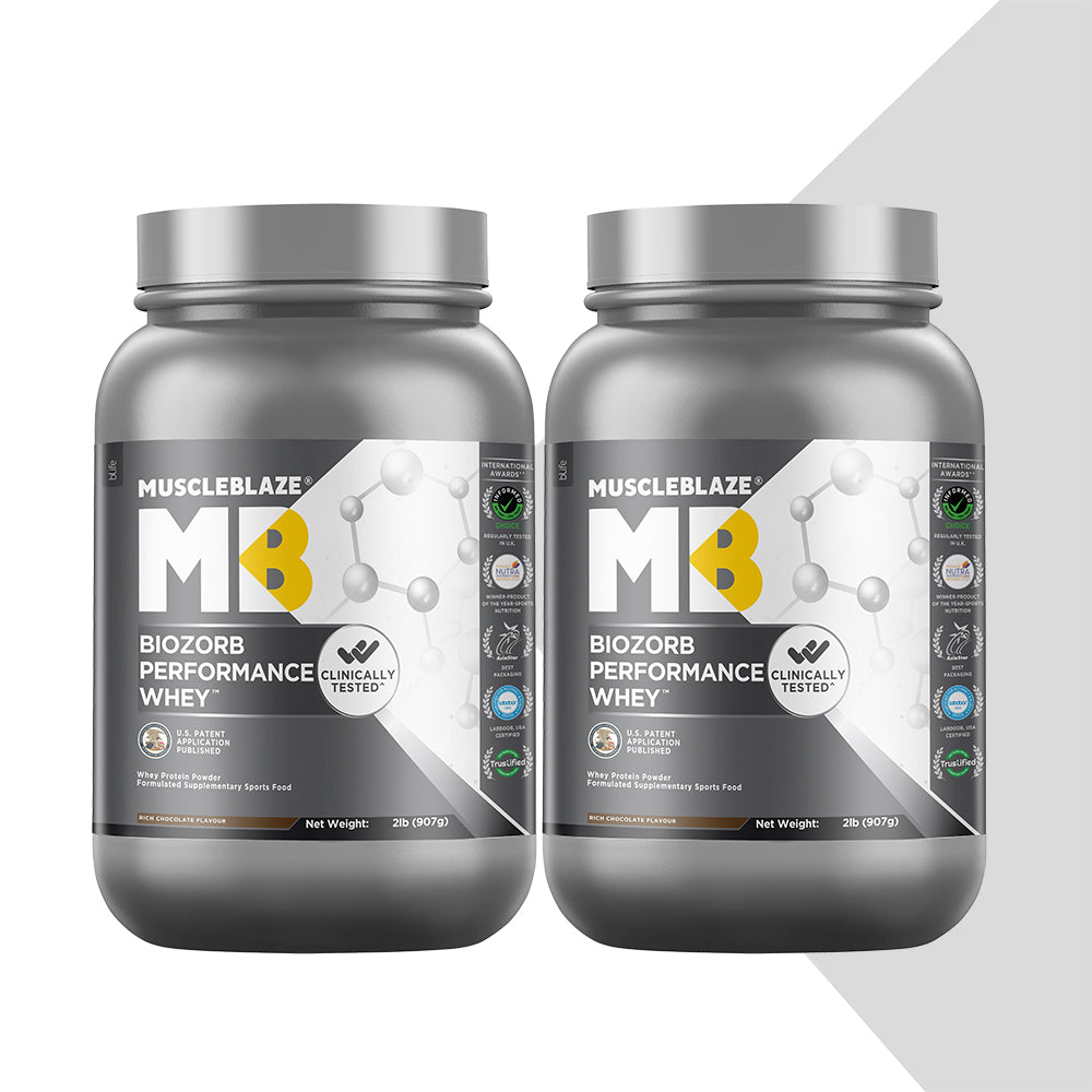 MuscleBlaze Biozorb Performance Whey 2 lb Rich Chocolate - Pack of 2