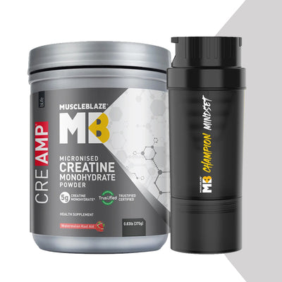 MuscleBlaze Creatine Monohydrate CreAMP 0.83 lb Watermelon Cool Aid and Shaker
