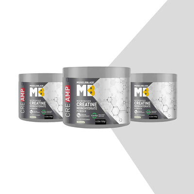 Creatine Monohydrate CreAMP 0.22 lb Unflavoured Pack of 3