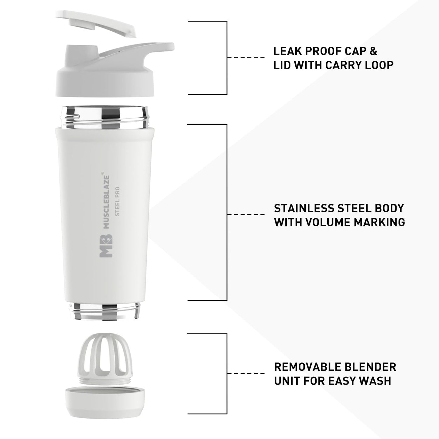 MuscleBlaze Stainless Steel Gym Shaker Pro