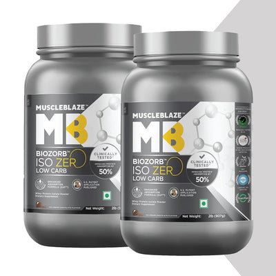 MuscleBlaze Biozorb Iso-Zero 2 lb Low Carb Ice Cream Chocolate Pack of 2