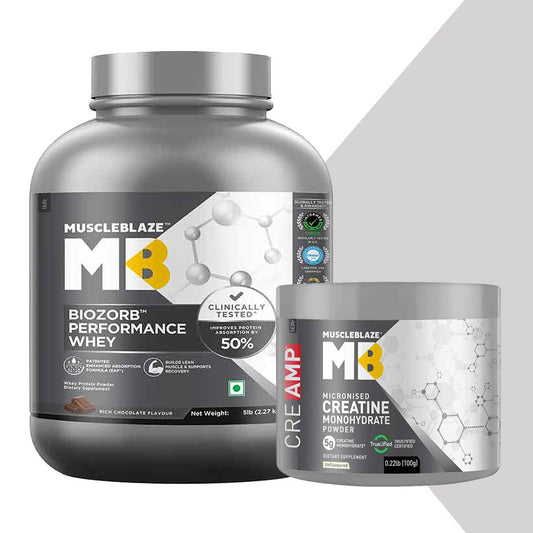 Biozorb Performance Whey 5 lb Rich Chocolate with Creatine Monohydrate CreAMP Unflavoured 0.22 lb
