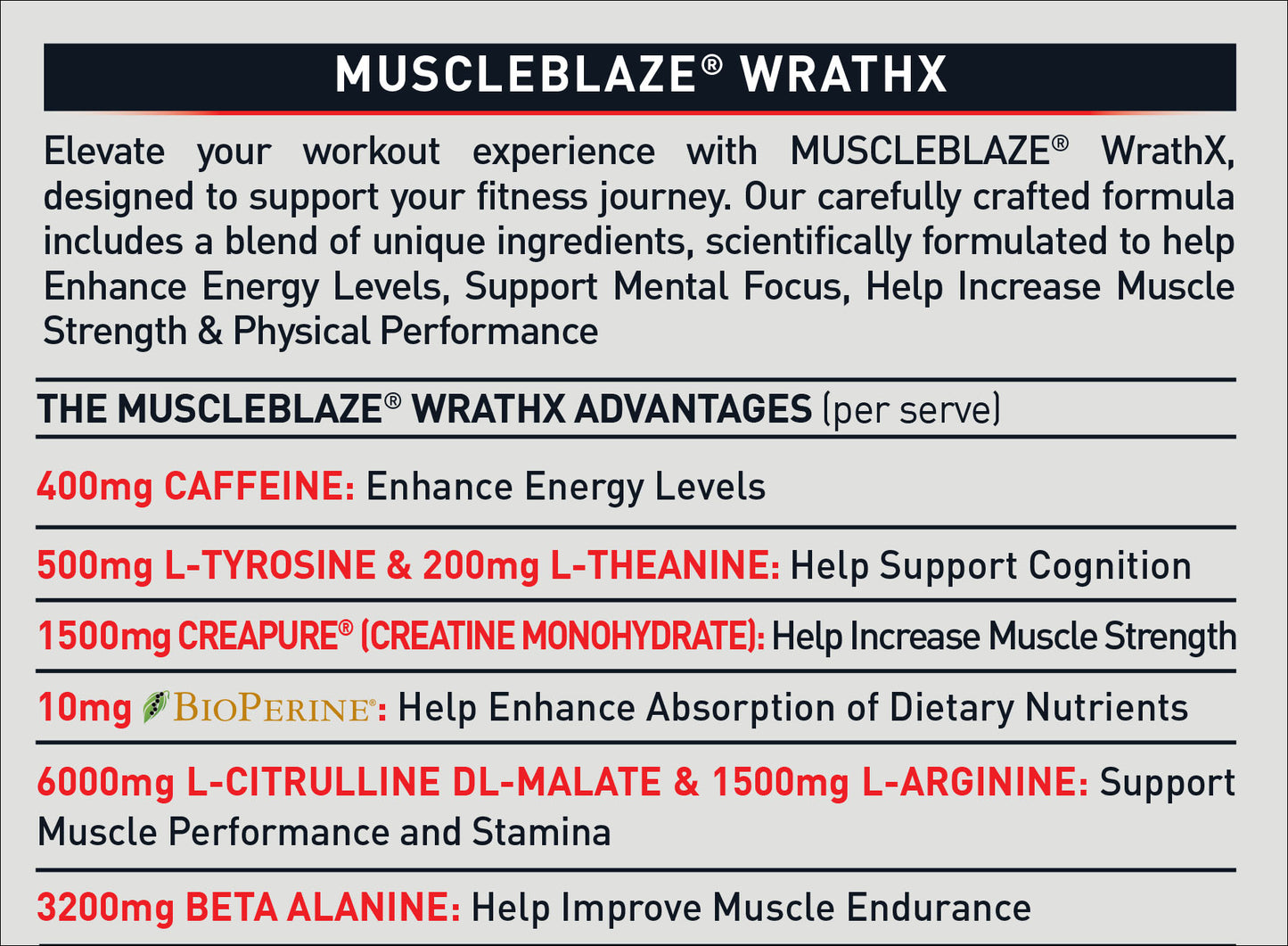 MuscleBlaze Pre Workout WrathX 0.88 lb Fruit Fury with Shaker